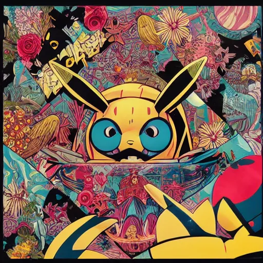 Prompt: Tristan Eaton, victo ngai, artgerm, Lofi pikachu