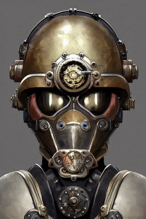 Image similar to steampunk helmet fantasy art mask robot ninja stylized digital illustration sharp focus, elegant intricate digital painting artstation concept art global illumination ray tracing advanced technology chaykin howard and campionpascale and cooke darwyn and davis jack