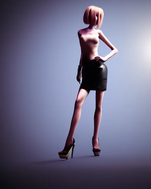 Prompt: an anthropromorphic rtx 1 0 8 0 graphics card wearing a miniskirt and high heels, photorealistic atmospheric sensual lighting