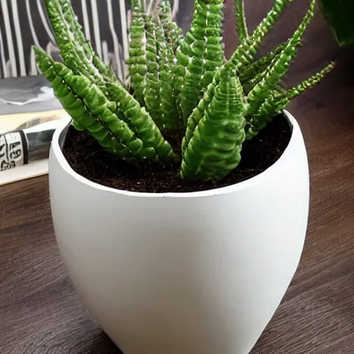 Image similar to an architectural, unique pot made for houseplants