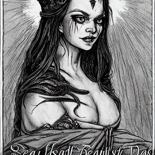 Image similar to Instead of a Dark Lord, you would have a queen, not dark but beautiful and terrible as the dawn! Tempestuous as the sea, and stronger than the foundations of the earth! All shall love me and despair!