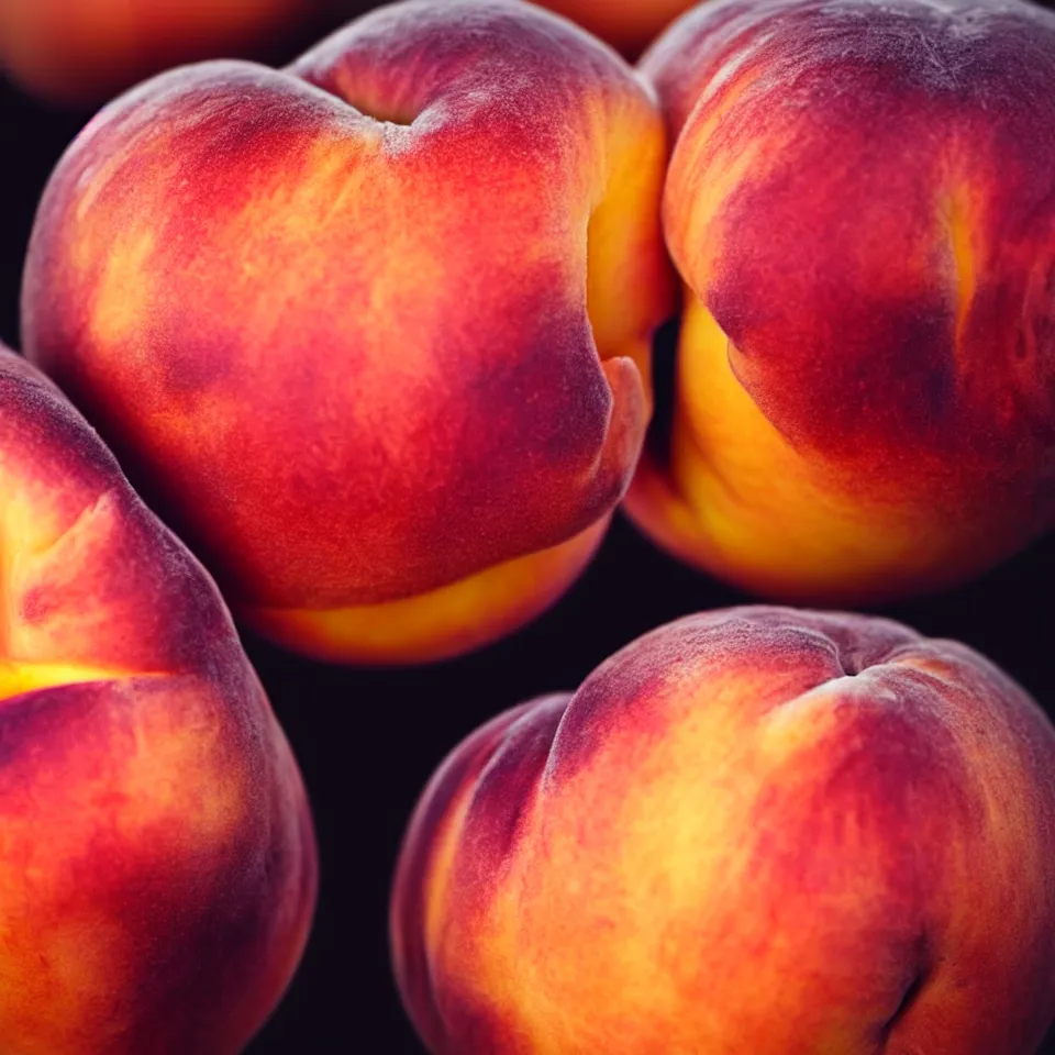 Image similar to A human-like juicy peach, made of human skin, pale skin color. Close-up. Photorealistic. Bokeh.