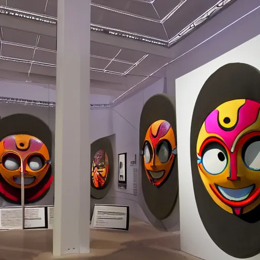 Prompt: photograph of the majora ‘ s mask exhibition in the british national museum