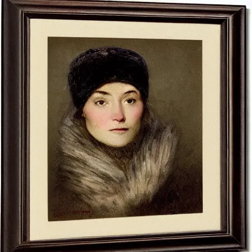 Image similar to female arctic explorer by alfred stevens