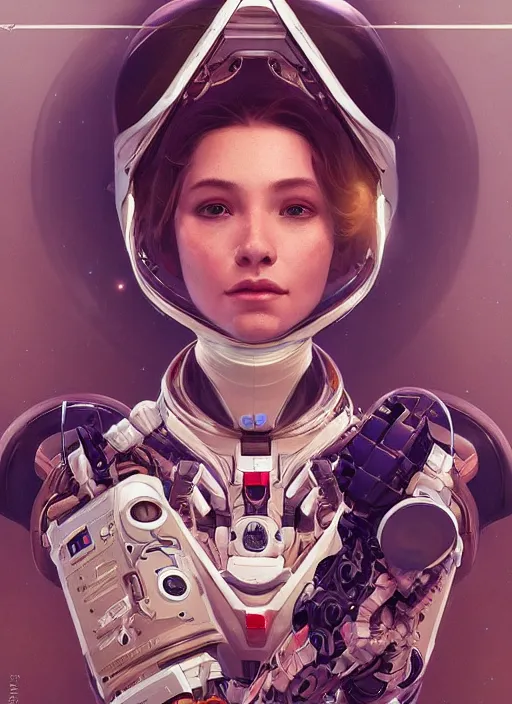 Image similar to symmetry!! portrait of a robot astronaut, floral! horizon zero dawn machine, intricate, elegant, highly detailed, digital painting, artstation, concept art, smooth, sharp focus, illustration, art by artgerm and greg rutkowski and alphonse mucha, 8 k