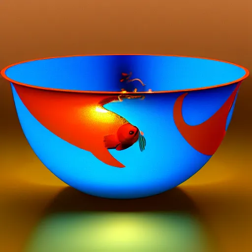 Prompt: flaming aquatic universe bongo bowl, by brom and rene magritte, rendered in maya, # macro