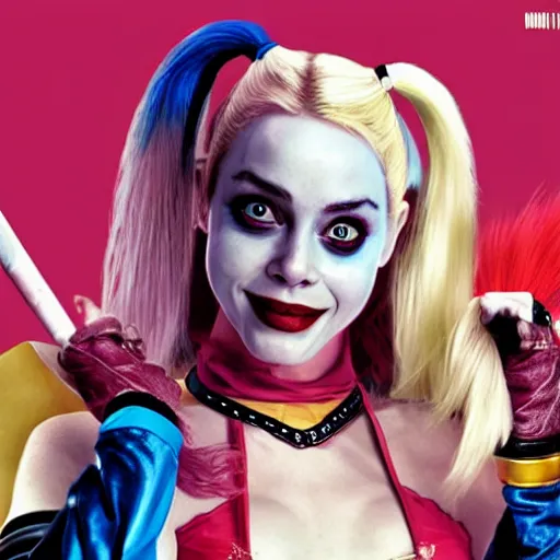 Prompt: Harley Quinn as a protagonist in a Wes Anderson film