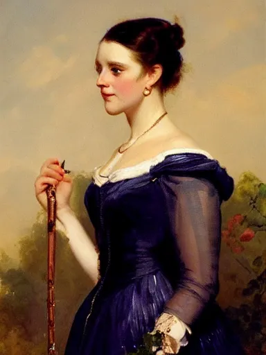 Prompt: portrait of abbey lee by franz xaver winterhalter