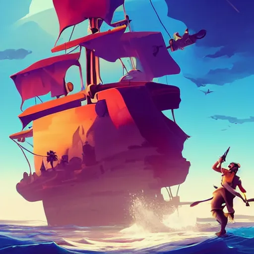 Image similar to painting treasure on sea of thieves game smooth median photoshop filter cutout vector, behance hd by jesper ejsing, by rhads, makoto shinkai and lois van baarle, ilya kuvshinov, rossdraws global illumination