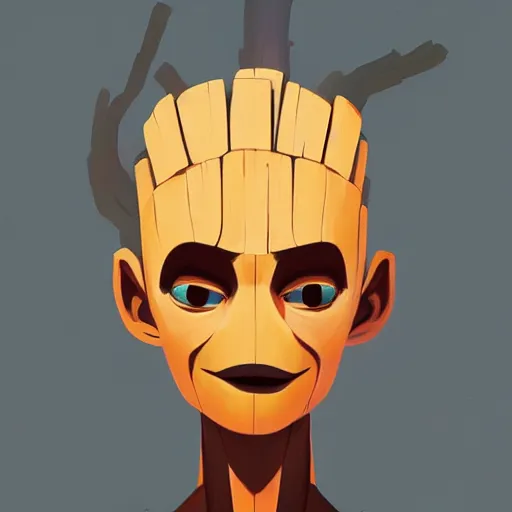 Image similar to face icon stylized minimalist groot, loftis, cory behance hd by jesper ejsing, by rhads, makoto shinkai and lois van baarle, ilya kuvshinov, rossdraws global illumination h 7 0 4