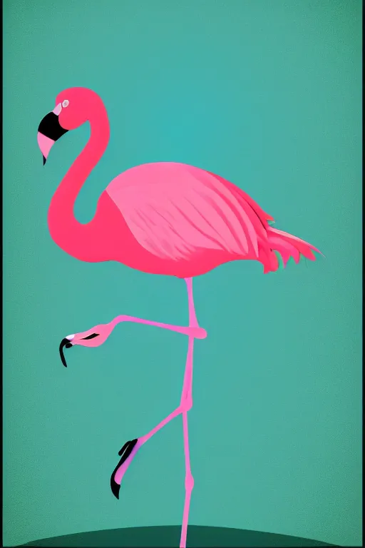 Image similar to Vector based poster of a gangster flamingo in the style of die cut sticker, color, high resolution, vector art