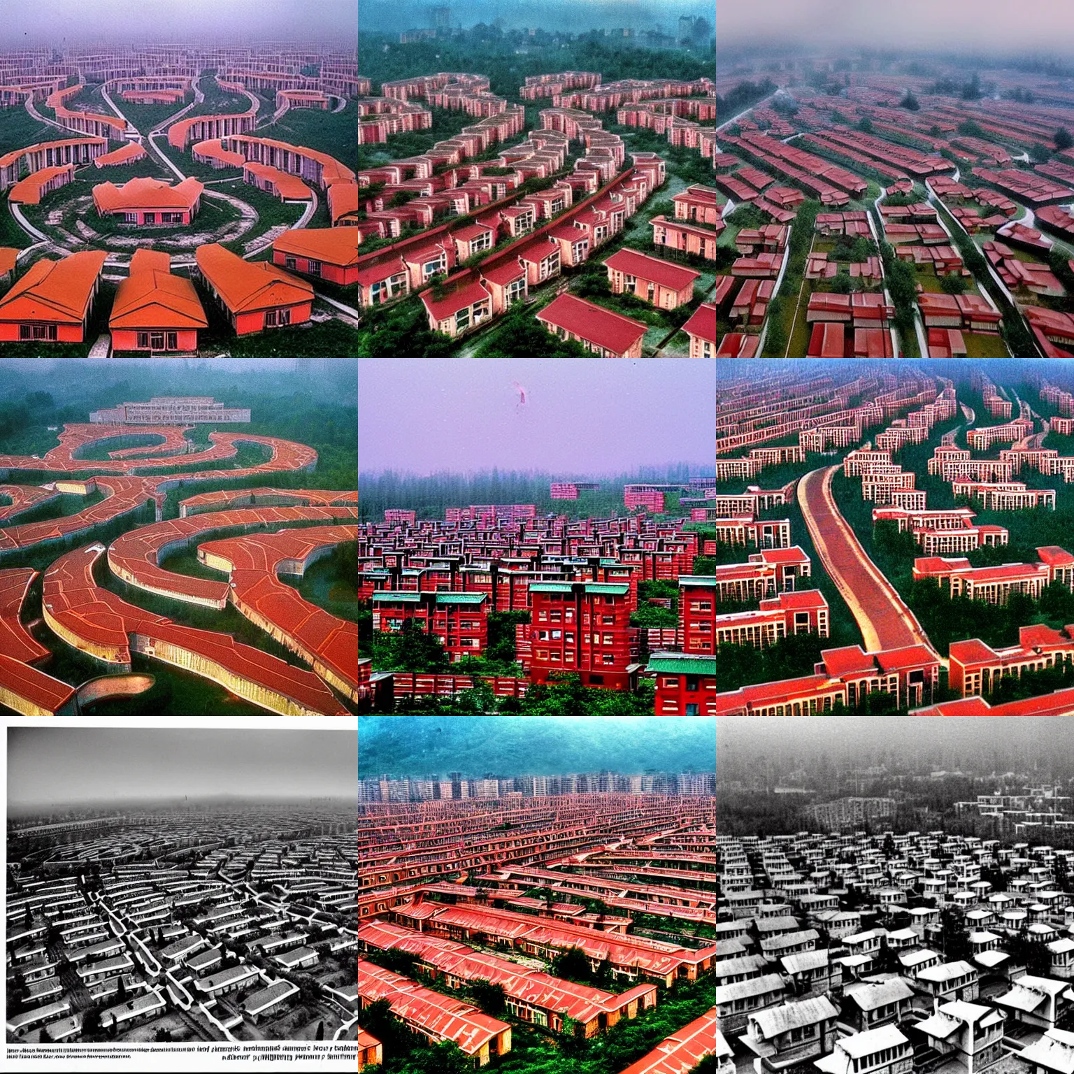 Prompt: beautiful photograph of marxist human settlement, communist.