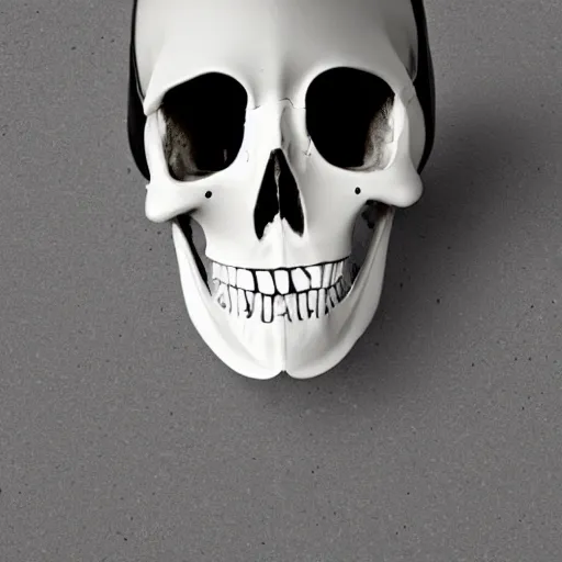 Image similar to a skull that looks like a spacesuit helmet