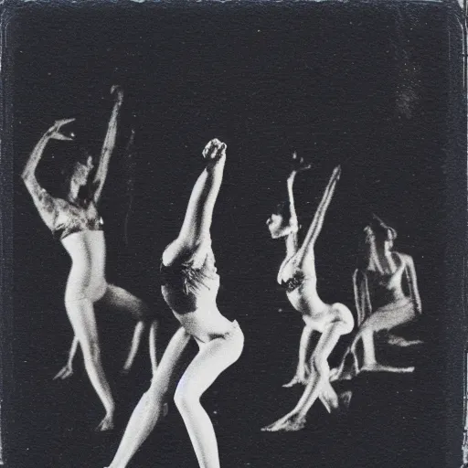 Prompt: polaroid of dancers, smudge, lo fi, mix, texture