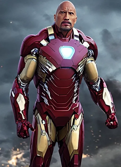 Prompt: Dwayne Johnson as ironman