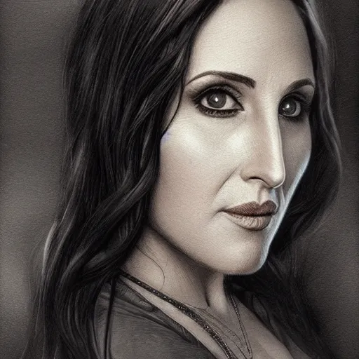 Image similar to amazing lifelike award winning pencil illustration of ricki lake trending on art station artgerm Greg rutkowski cinematic