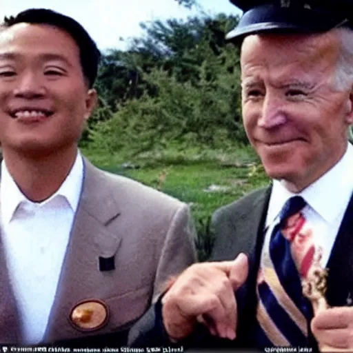 Image similar to Joe Biden's selfie taken directly after launching nukes at China, trending on twitter, trending on Instagram, viral photo