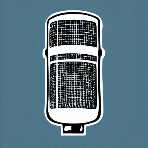 Image similar to iconic vector logo illustration of a microphone line art, bold