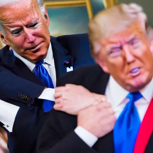 Image similar to joe biden bending over with donald trump grabbing him from behind