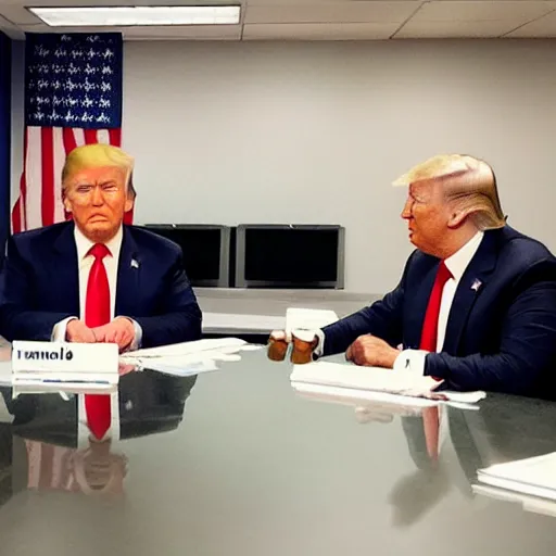 Image similar to Donald Trump in better call Saul meeting room