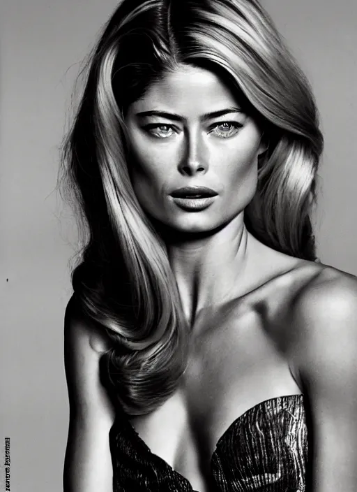 Prompt: portrait photo of a gorgeous young Doutzen Kroes with intricate detailed as Bond Girl in Retro 70s movie in the style of stefan kostic realistic sharp