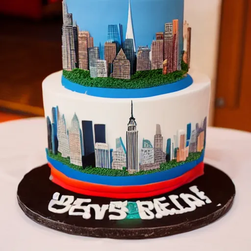 Prompt: new York city made of cake