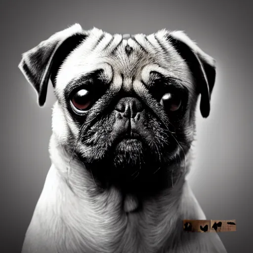 pug dog with an emo haircut on a record cover, | Stable Diffusion | OpenArt