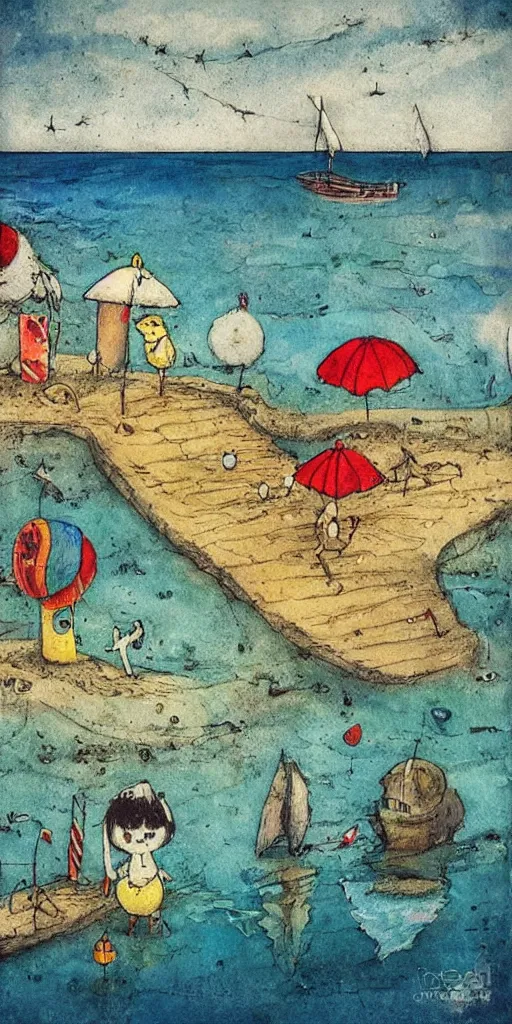 Image similar to a summer beach scene by alexander jansson