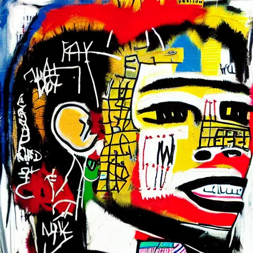 Image similar to punk in the style of basquiat