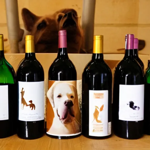 Image similar to dog wine night in space