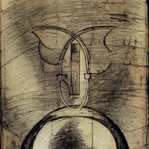 Image similar to Leonardo DaVinci illustration of a nuclear bomb