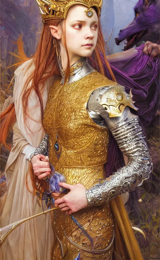 Prompt: highly detailed full shot portrait of a enchanted wolf in the form of a beautiful young princess. d & d, art by donato giancola and ruan jia and carl larsson and magali villeneuve. trending on artstation, intricate details, energetic composition, golden ratio, concept art, illustration, elegant art