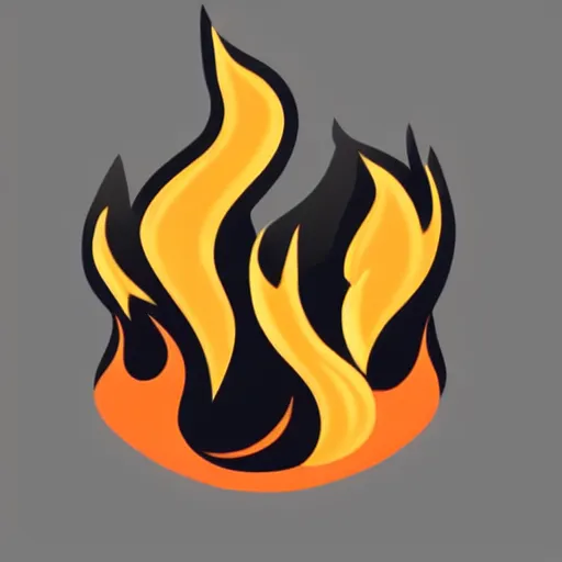 Image similar to a diamond enamel pin depicting a minimalistic clean illustration fire flames warning label, smooth curves