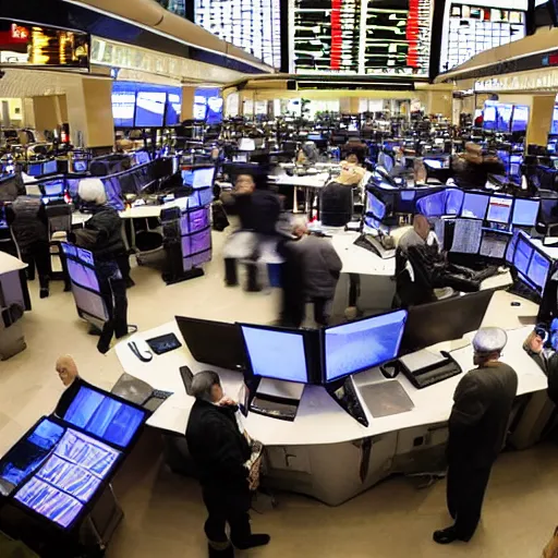 Image similar to Traders are throwing giant dices on stock market trading floor, journalism photo, award-winning