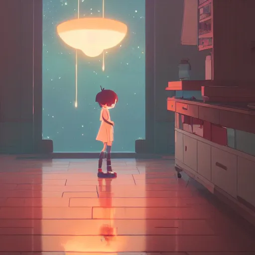 Prompt: poetry is the whispering of a truth by the shouting of the best possible lies, cory loftis, james gilleard, atey ghailan, makoto shinkai, goro fujita, studio ghibli, rim light, exquisite lighting, clear focus, very coherent, plain background