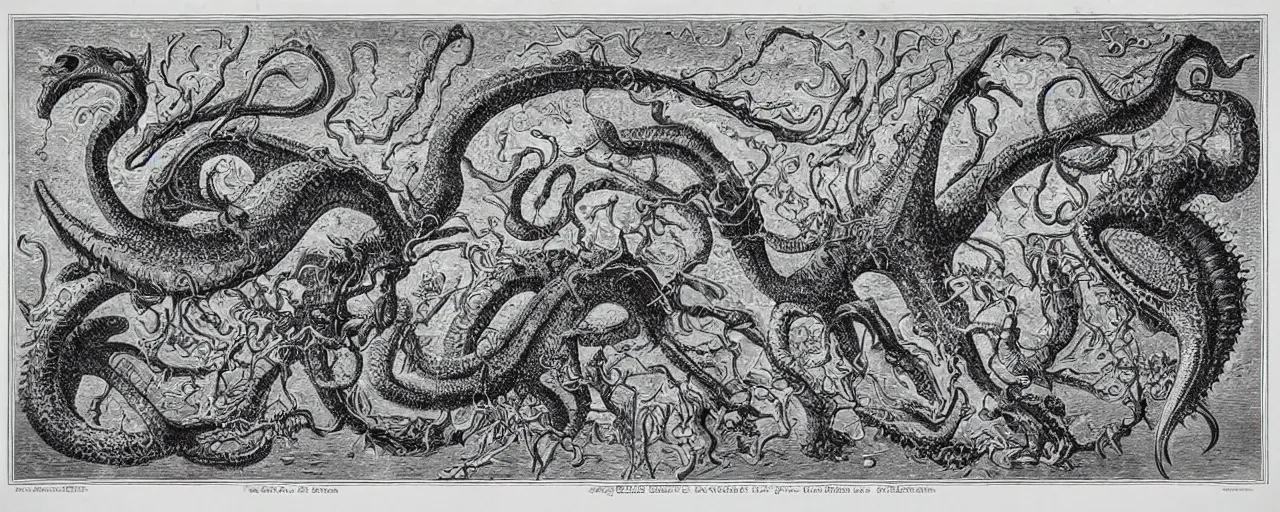 Prompt: sea monster by Ernst Haeckel