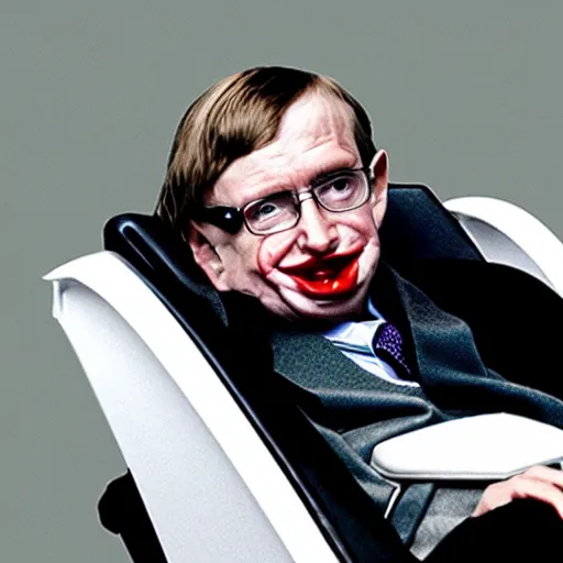 Image similar to stephen hawking as the joker