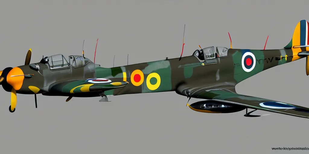 Prompt: spitfire mk vb, high detail, art,