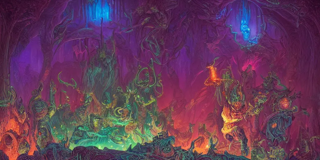 Prompt: list of colouring pages from the otherworldly fantasy items book, glowing lights, epic fantasy, colorfully, detailed illustration, digital art, highly saturated colors, overdetailed art, concept art, detailed illustration, hd, 4 k, digital art, greg rutkowski, dan mumford, trending on artstation