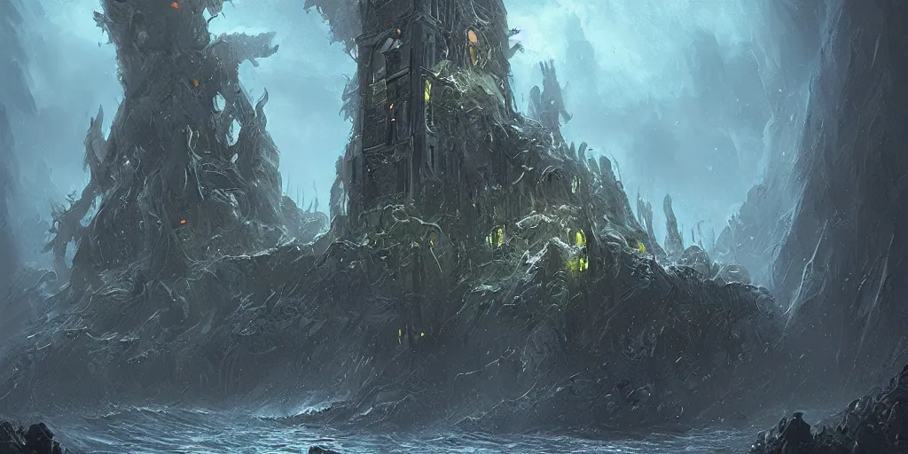 the eldritch tower of cthulhu, digital art by paul | Stable Diffusion ...