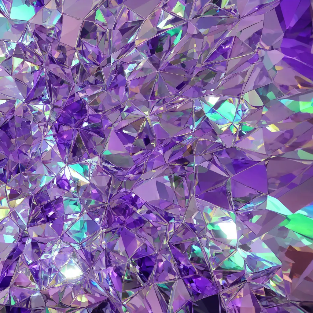 Prompt: amethyst gemstone prism geo stylized multicolorful global illumination ray tracing advended technologie