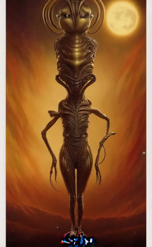 Image similar to exquisite imaginative alien creature poster art, humanoid, gold, movie art, by lucusfilm, weta studio, tom bagshaw, james jean, frank frazetta, 8 k, denoised