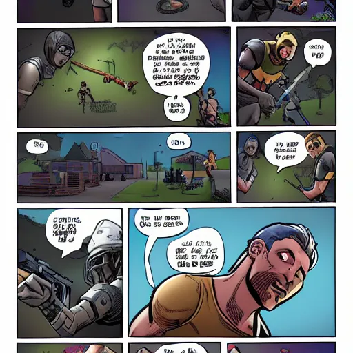 Image similar to fortnite in a comic book