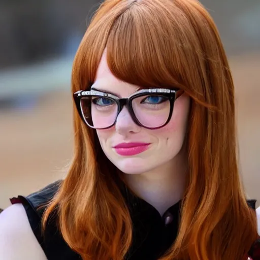 Prompt: a goldfish human in real life that looks like exactly like emma stone