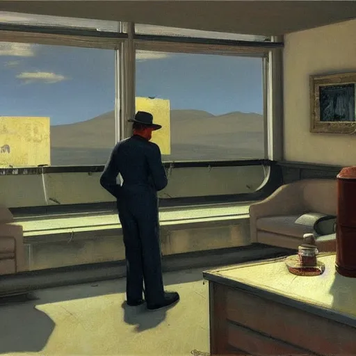 Prompt: fallout new vegas by edward hopper