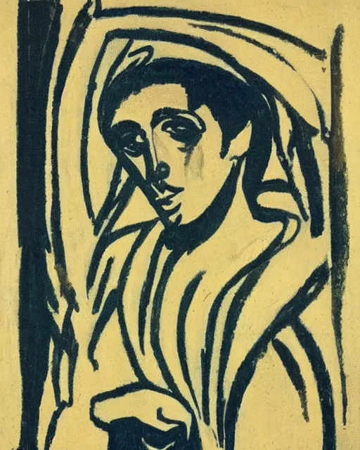 Image similar to God. Portrait by Ernst Kirchner.