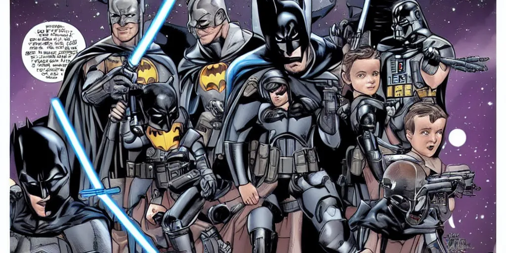 Image similar to batman as star wars kid