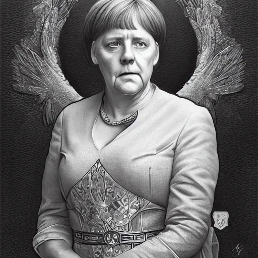 Prompt: amazing lifelike award winning pencil illustration of angela merkel trending on art station artgerm Greg rutkowski alphonse mucha cinematic