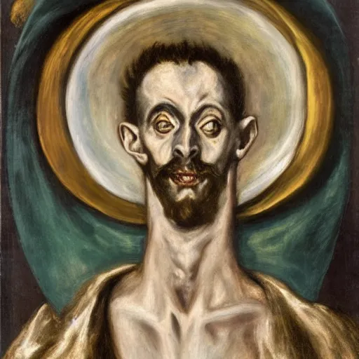 Prompt: El Greco, portrait of a demon