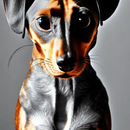 Image similar to a feline dachshund - cat - hybrid, animal photography